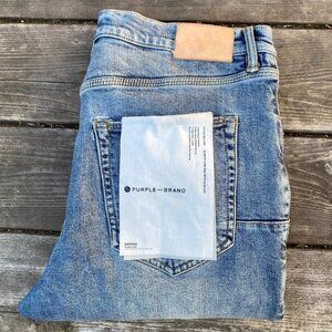 Purple Brand Designer Jeans Size 34 Style P001 Slim Fit Low Rise Slim Leg